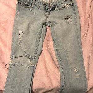 Bullhead Light Blue Distressed Skinny Jeans